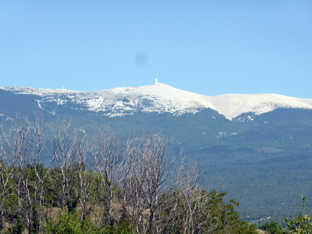 The Mont Ventoux mountain, viewed from the D942 road from Avignon