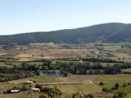Hills and lavender fields, viewed from a viewing point along the D1 road from Avignon