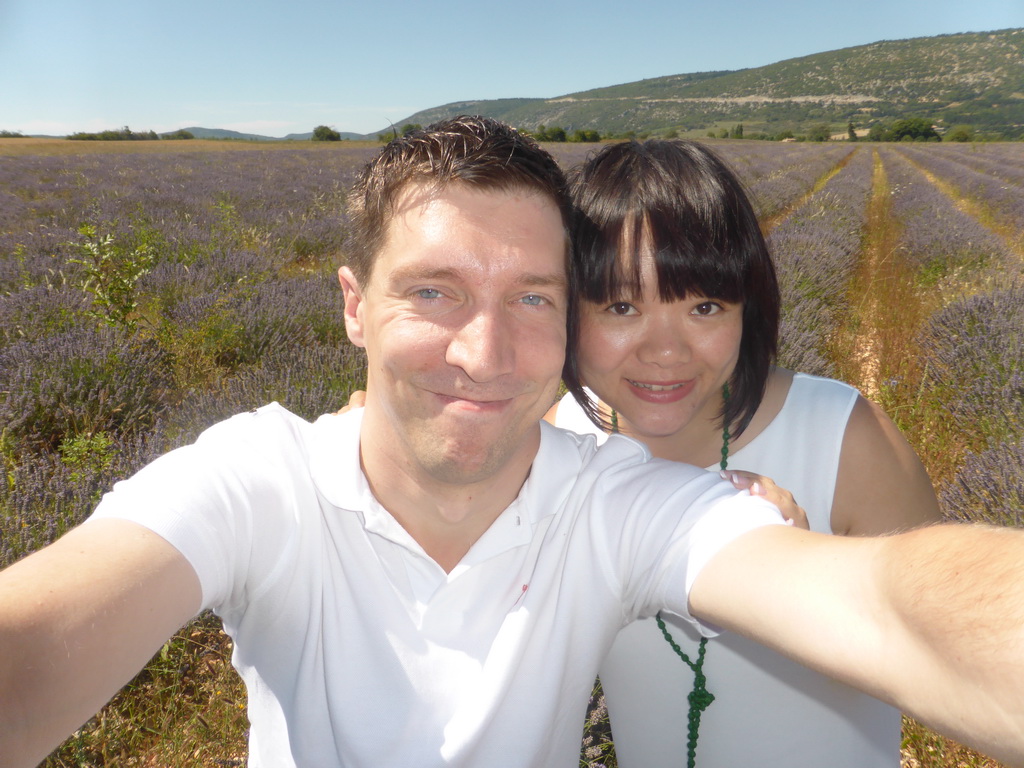 Tim and Miaomiao in a lavender field at the west side of the town