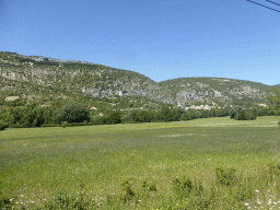 Grasslands and the town of Monieux