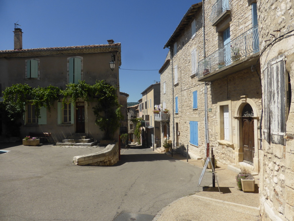 West side of the Place de l`Église square and the Rue du Club street