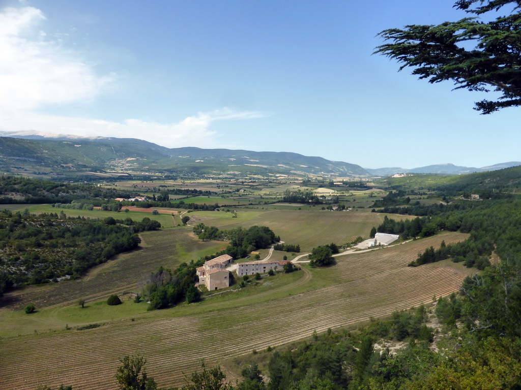 The countryside to the south of the town, viewed from a viewing point along the D943 road to Gordes