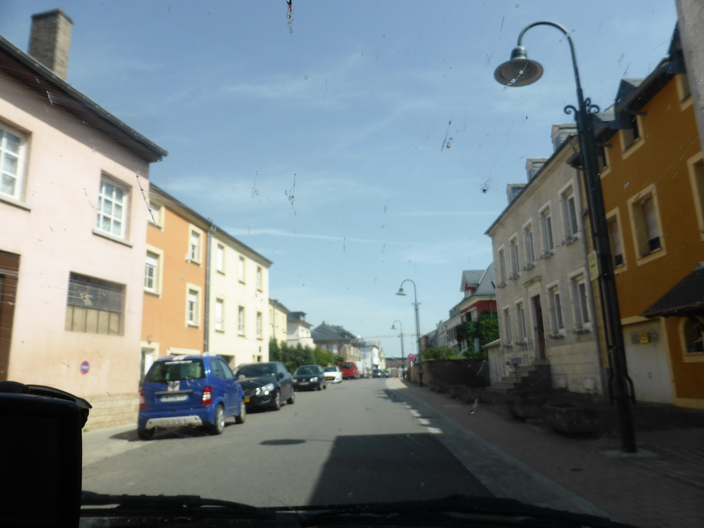 The Route du Vin road at Schengen, viewed from the car