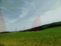 Grasslands next to the Iewescht Strooss street between Mompach and Echternach, viewed from the car