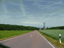 Grasslands next to the Iewescht Strooss street between Mompach and Echternach, viewed from the car