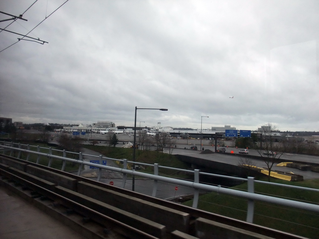 Seattle-Tacoma International Airport, viewed from the Link Light Rail train to Seattle