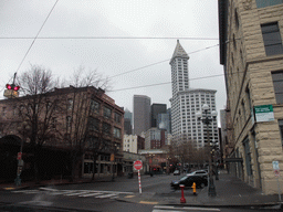 2nd Avenue at Pioneer Square, with the Smith Tower