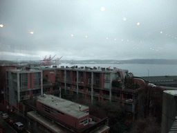 View from Pike Place Market on Elliott Bay, the Seattle Aquarium and other neighbouring buildings