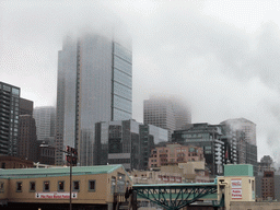 West side of Pike Place Market and skyscrapers