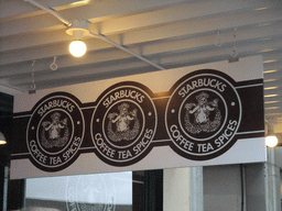 Original Starbucks logo at the front of the Original Starbucks Store at Pike Place