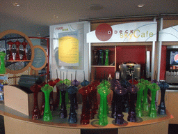 Plastic Space Needle cups at the ODeck SkyCafe at the observation deck of the Space Needle