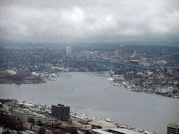 The Ship Canal Bridge over Lake Union, viewed from the Space Needle