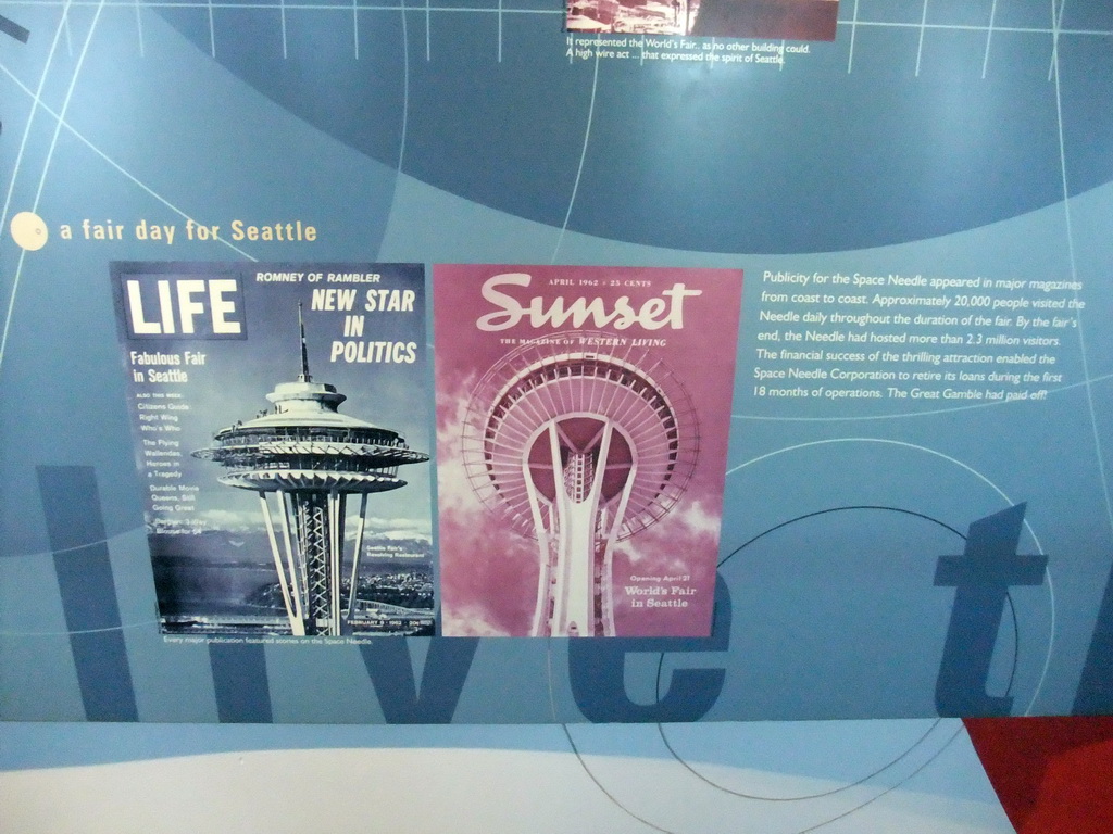 Information on the opening days of the Space Needle at the observation deck of the Space Needle
