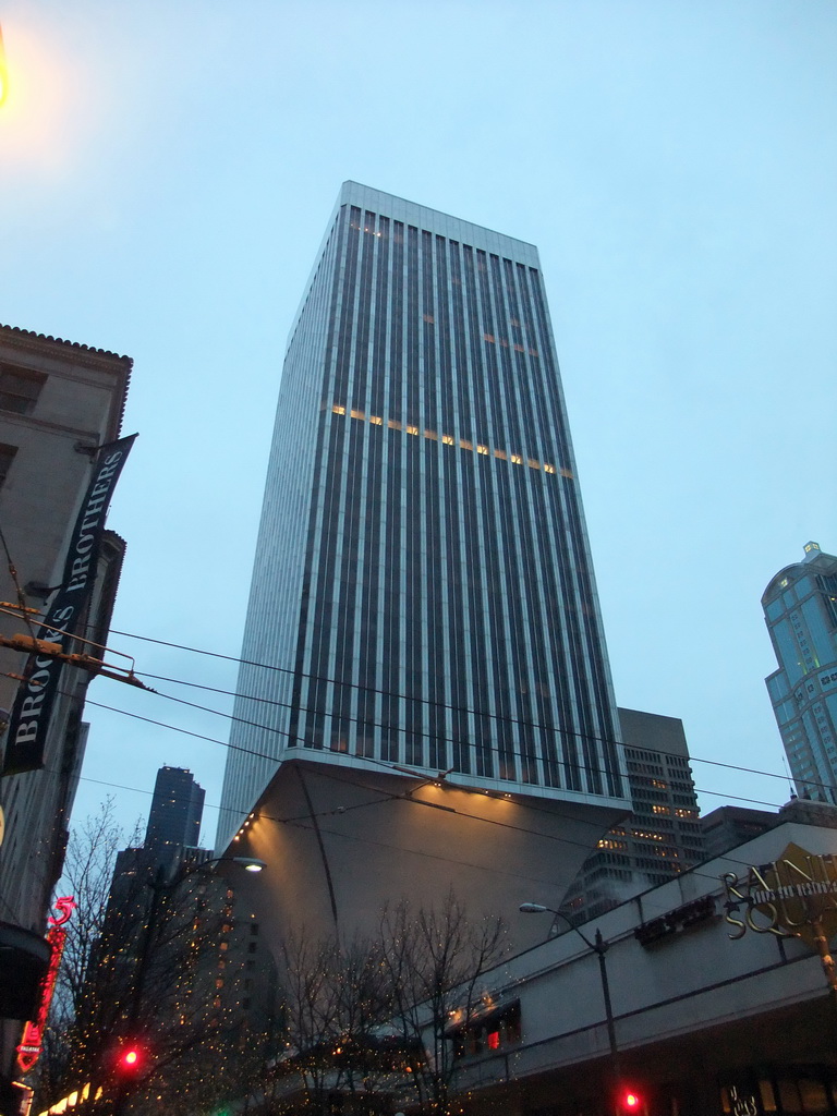 Rainier Tower at Rainier Square, at sunset