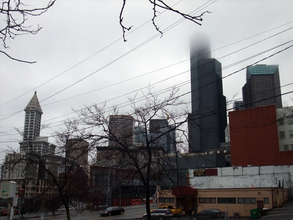 Skyline of Seattle with the Smith Tower and the Columbia Center