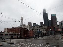 Skyline of Seattle with the Smith Tower and the Columbia Center