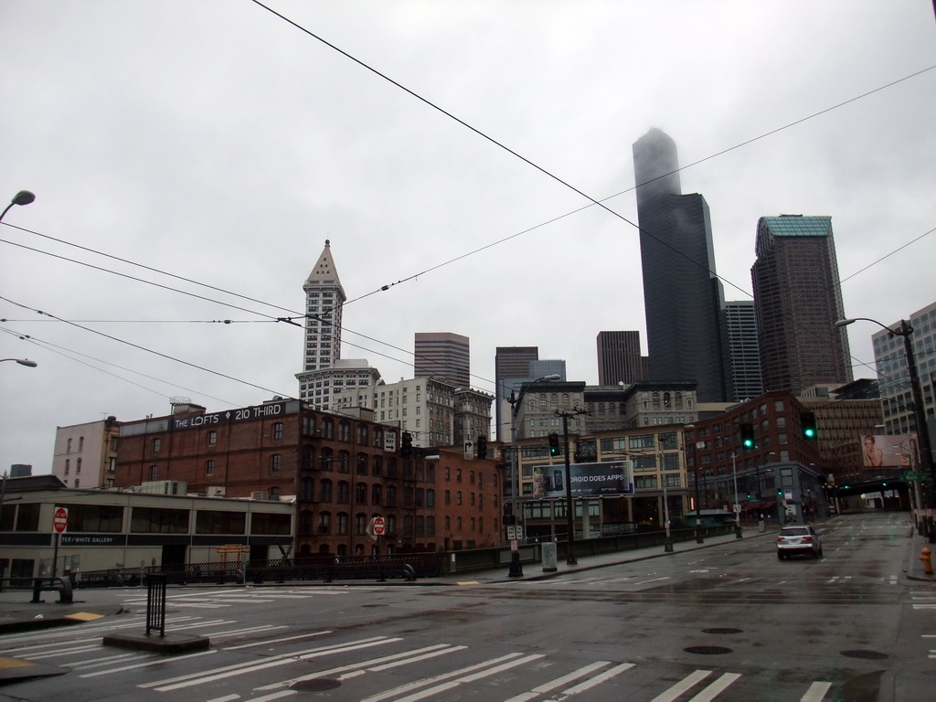 Skyline of Seattle with the Smith Tower and the Columbia Center