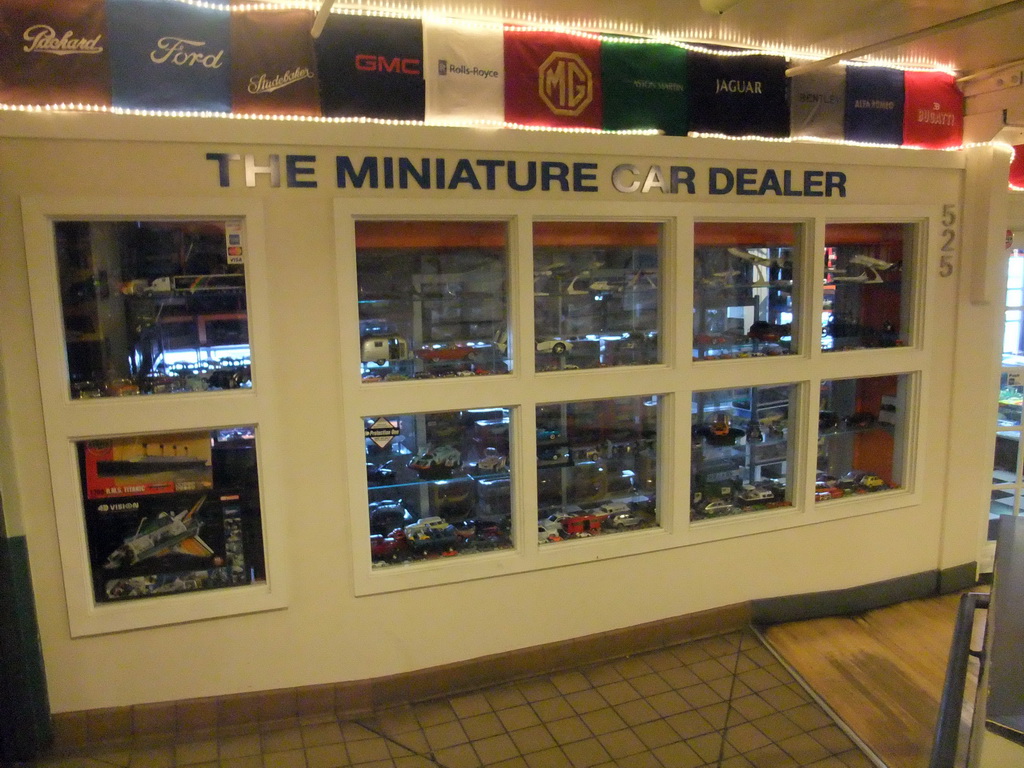 Miniature car dealer at Pike Place Market