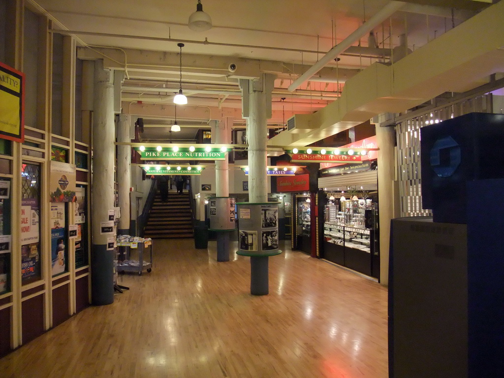 Shops at the lowest floor of Pike Place Market