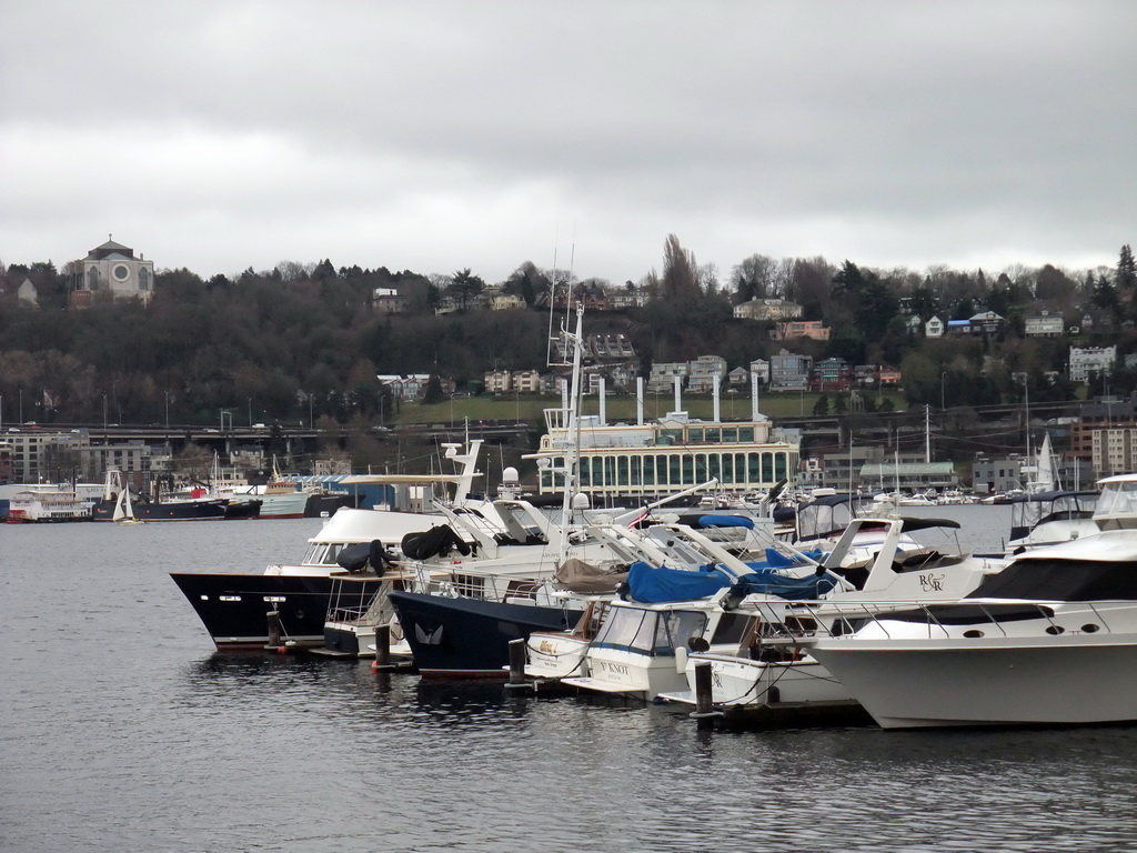 Boats at the west side of Lake Union