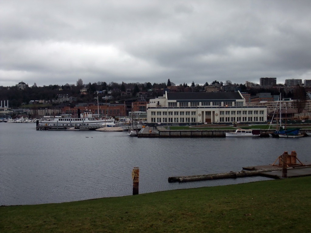 The south side of Lake Union, with Lake Union Park and the Naval Reserve Building