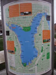 Map of Lake Union and surroundings, at Lake Union Park