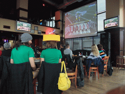 American football fans watching Super Bowl XLV at Jillian`s Billiard Club at 9th Avenue North