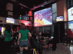 American football fans watching Super Bowl XLV at Jillian`s Billiard Club at 9th Avenue North