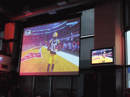 Video screens with Super Bowl XLV at Jillian`s Billiard Club at 9th Avenue North