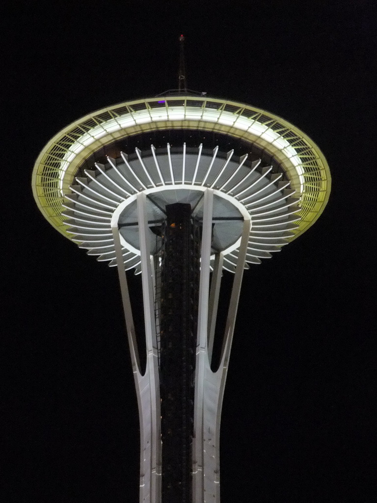 Top of the Space Needle, by night