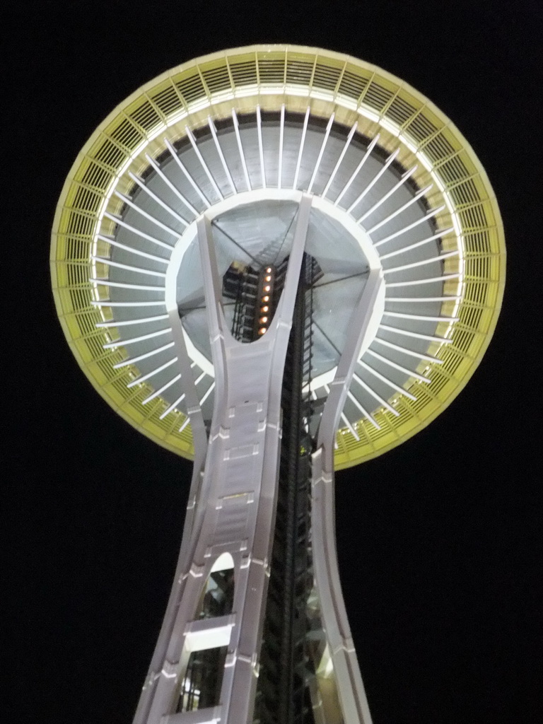 Top of the Space Needle, by night