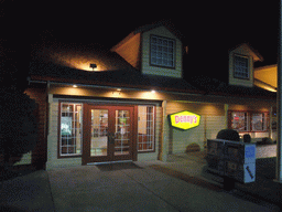 Front of Denny`s restaurant at 228th Street Southeast in Bothell, by night