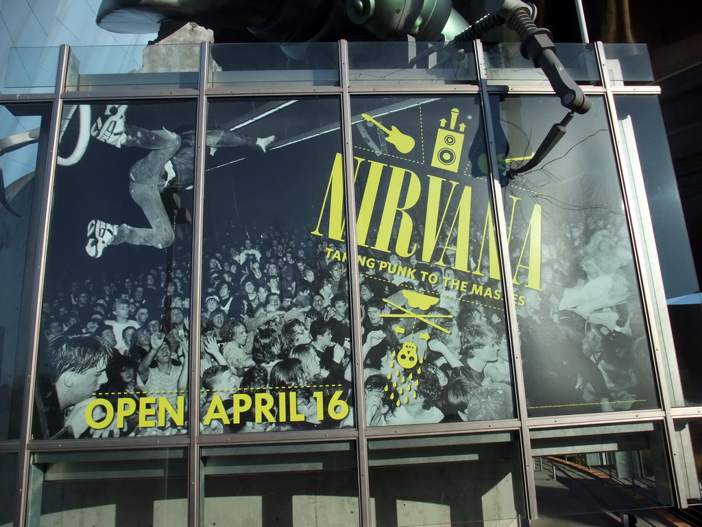 Sign about Nirvana exhibition at the entrance of the Experience Music Project Science Fiction Museum
