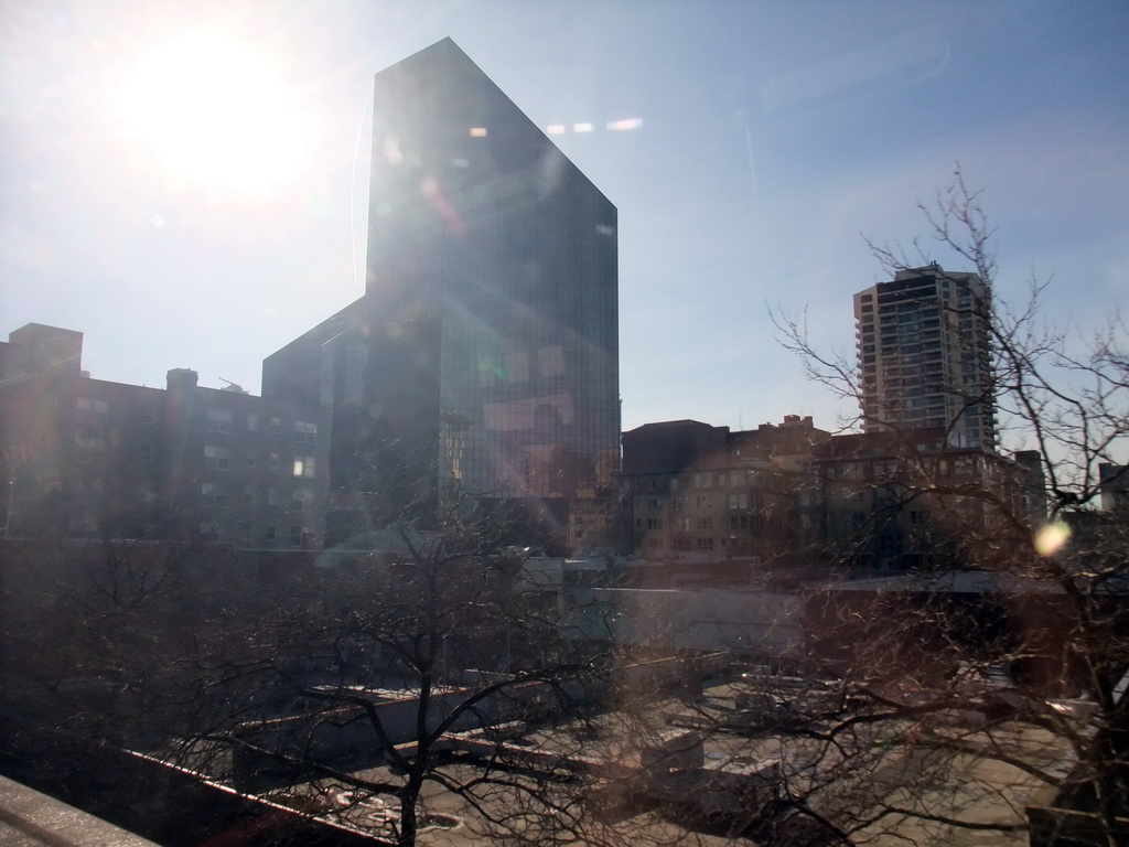 Belltown neighbourhood, viewed from the monorail train riding from the Seattle Center to the Westlake Center Mall