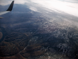 Hills and ice in the state of Washington, viewed from the airplane to New York