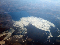 Potholes Reservoir and Moses Lake, viewed from the airplane to New York