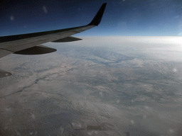 Snowy plains, viewed from the airplane to New York