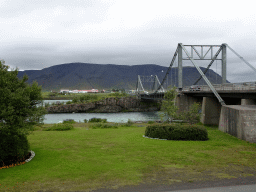 The Ölfusárbrú bridge over the Ölfusá river, viewed from the parking place of Hotel Selfoss