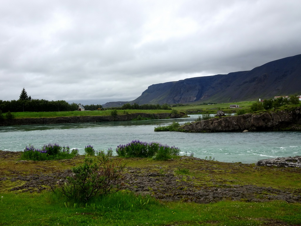 The Ölfusá river, viewed from the parking place of Hotel Selfoss