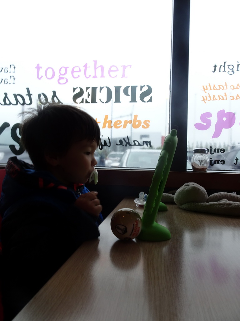 Max in the KFC restaurant at the Austurvegur street