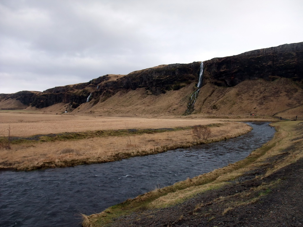 Stream and two smaller waterfalls north of the Seljalandsfoss waterfall