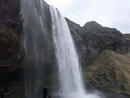 The Seljalandsfoss waterfall, viewed from the northern platform