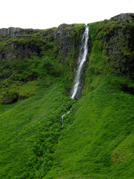 Smaller waterfall at the north side of the Seljalandsfoss waterfall