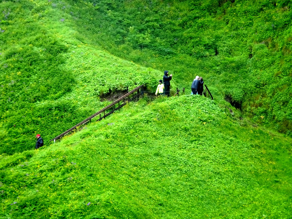 The northern staircase at the Seljalandsfoss waterfall