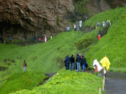 The southern staircase at the Seljalandsfoss waterfall