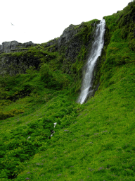 Smaller waterfall at the north side of the Seljalandsfoss waterfall