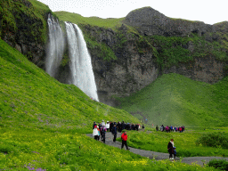 Miaomiao and Max in front of the Seljalandsfoss waterfall