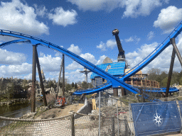 The Fenix and Merlin`s Quest attractions and the Dragonwatch and Pixarus attractions, under construction, at the Avalon section at the Toverland theme park