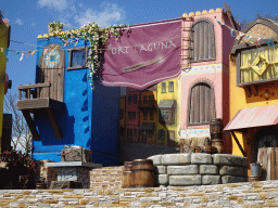 Houses on the stage at the Port Laguna section at the Toverland theme park, just before the Aqua Bellatores show