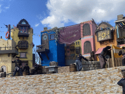 Actors on the stage at the Port Laguna section at the Toverland theme park, during the Aqua Bellatores show